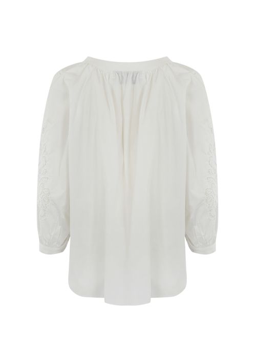 Camicia in cotone con inserto Sangallo NO SECRETS | 251NS239COCCO